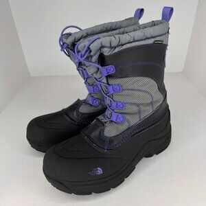 The North Face Girls Alpenglow IV Purple Gray Ski Waterproof Size 7 Snow Boots